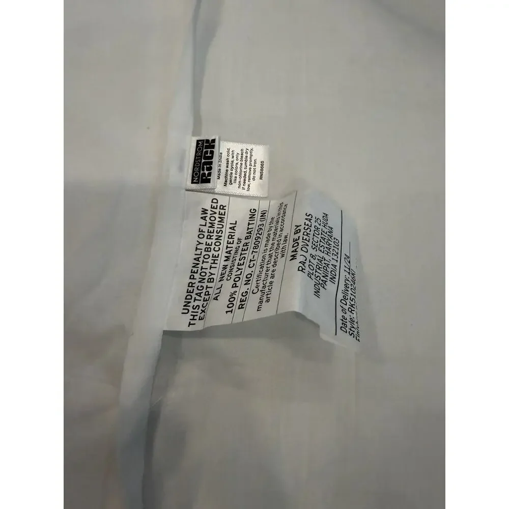 Nordstrom White Quilt Pillow Sham King Cotton King